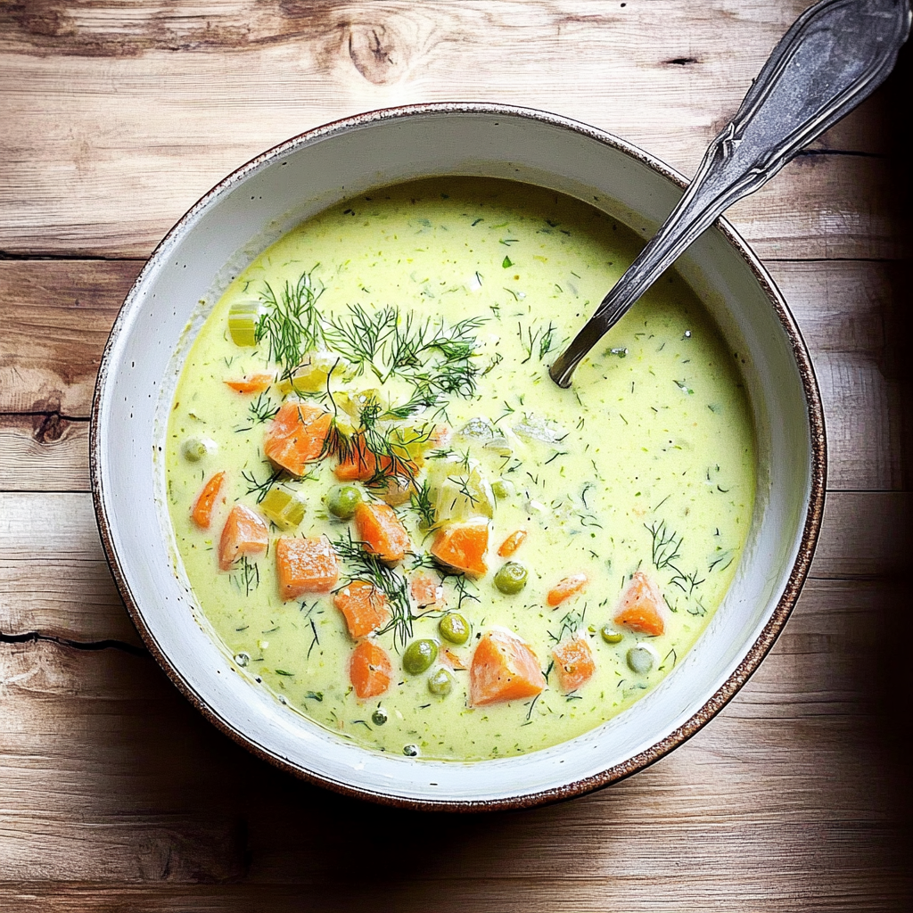 Recipe preparation for Polish Dill Soup
