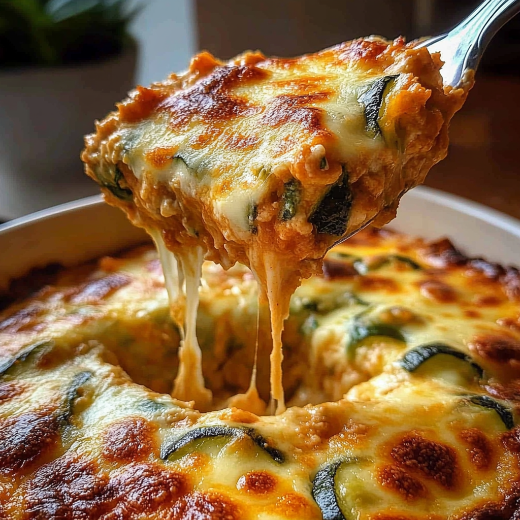 Recipe preparation for Cheesy Zucchini Ricotta Bake