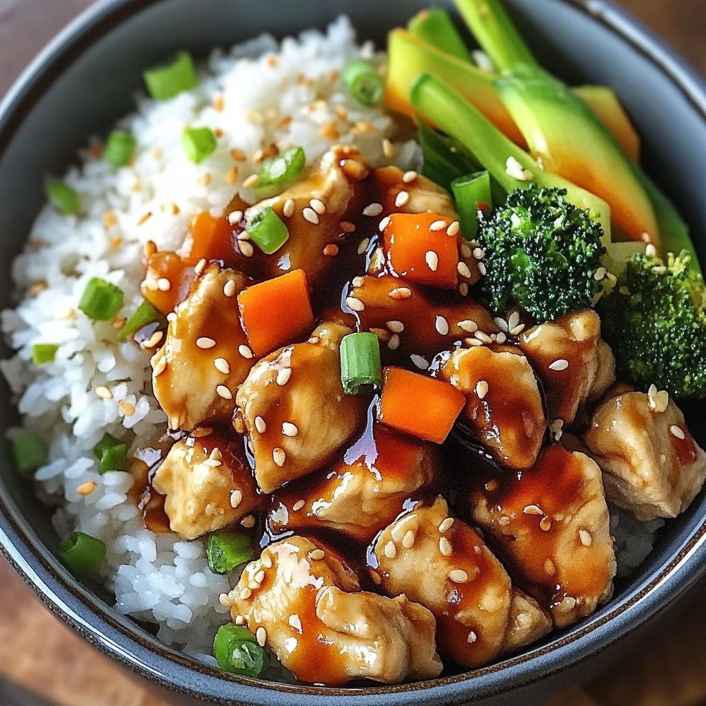 Recipe preparation for Teriyaki Chicken Rice Bowl