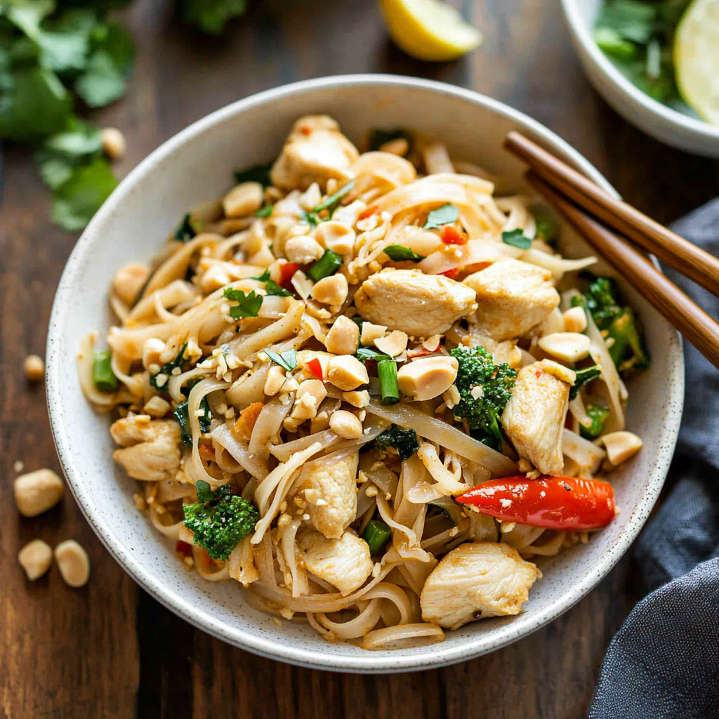 Recipe preparation for Chicken Pad Thai