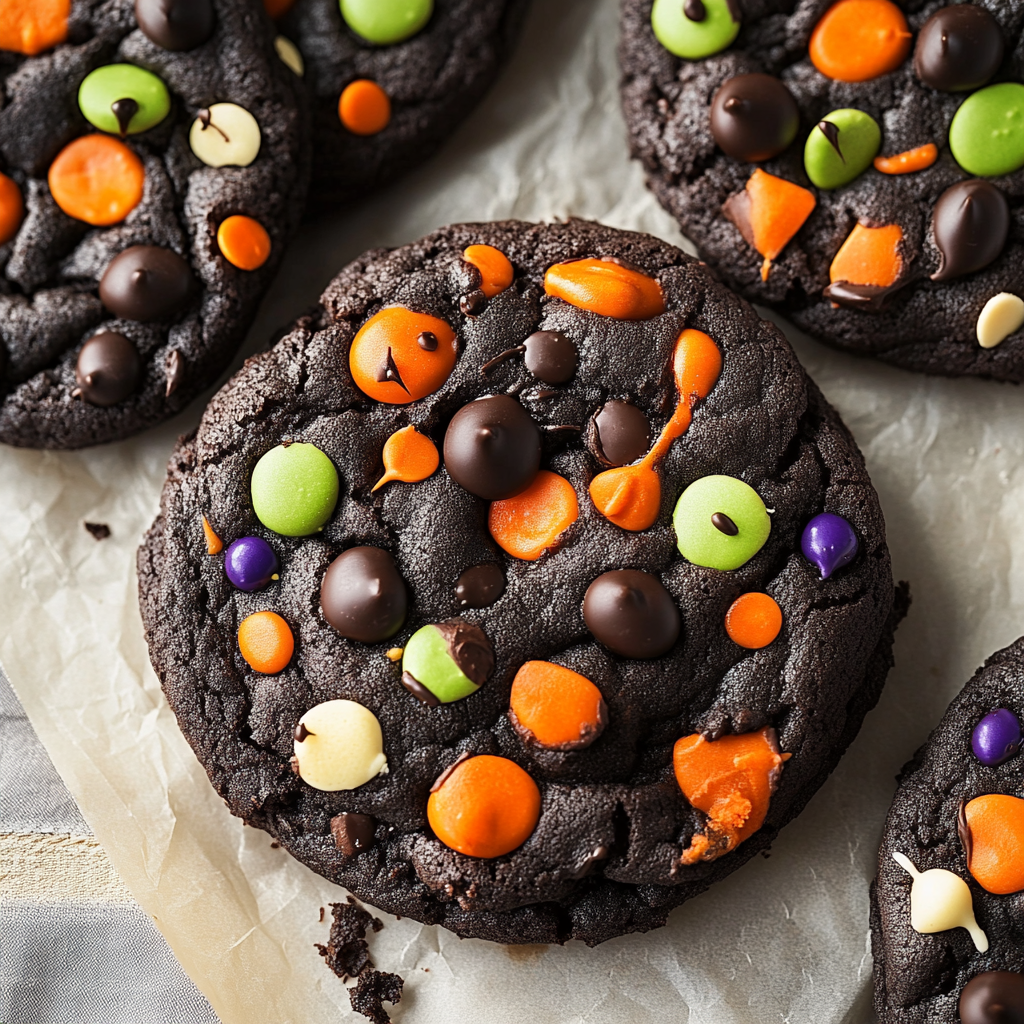 Recipe preparation for Halloween Chocolate Cookies