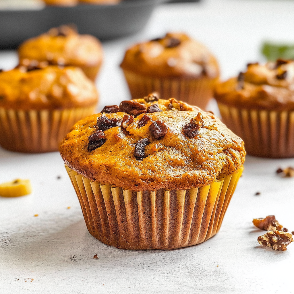 Recipe preparation for Pumpkin Banana Muffins