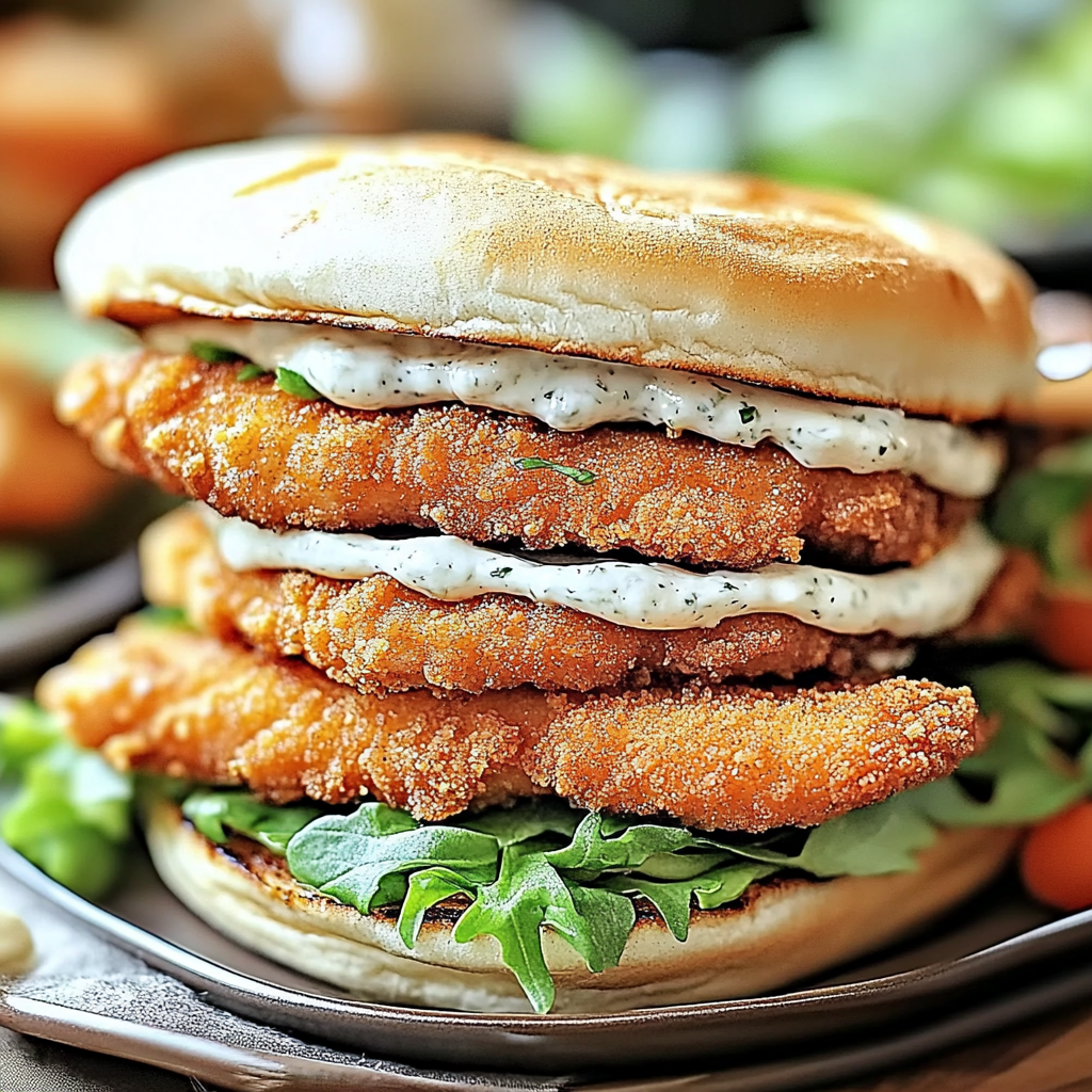 Recipe preparation for Crispy Chicken Sandwich with Garlic Mayo Recipe