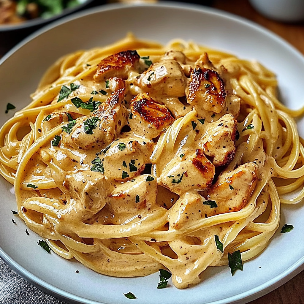 Recipe preparation for Cowboy Butter Chicken Linguine