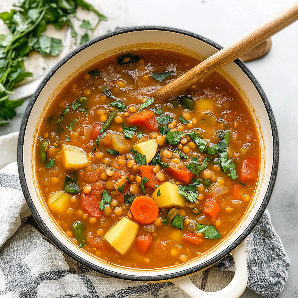 Recipe preparation for Easy Lentil Soup