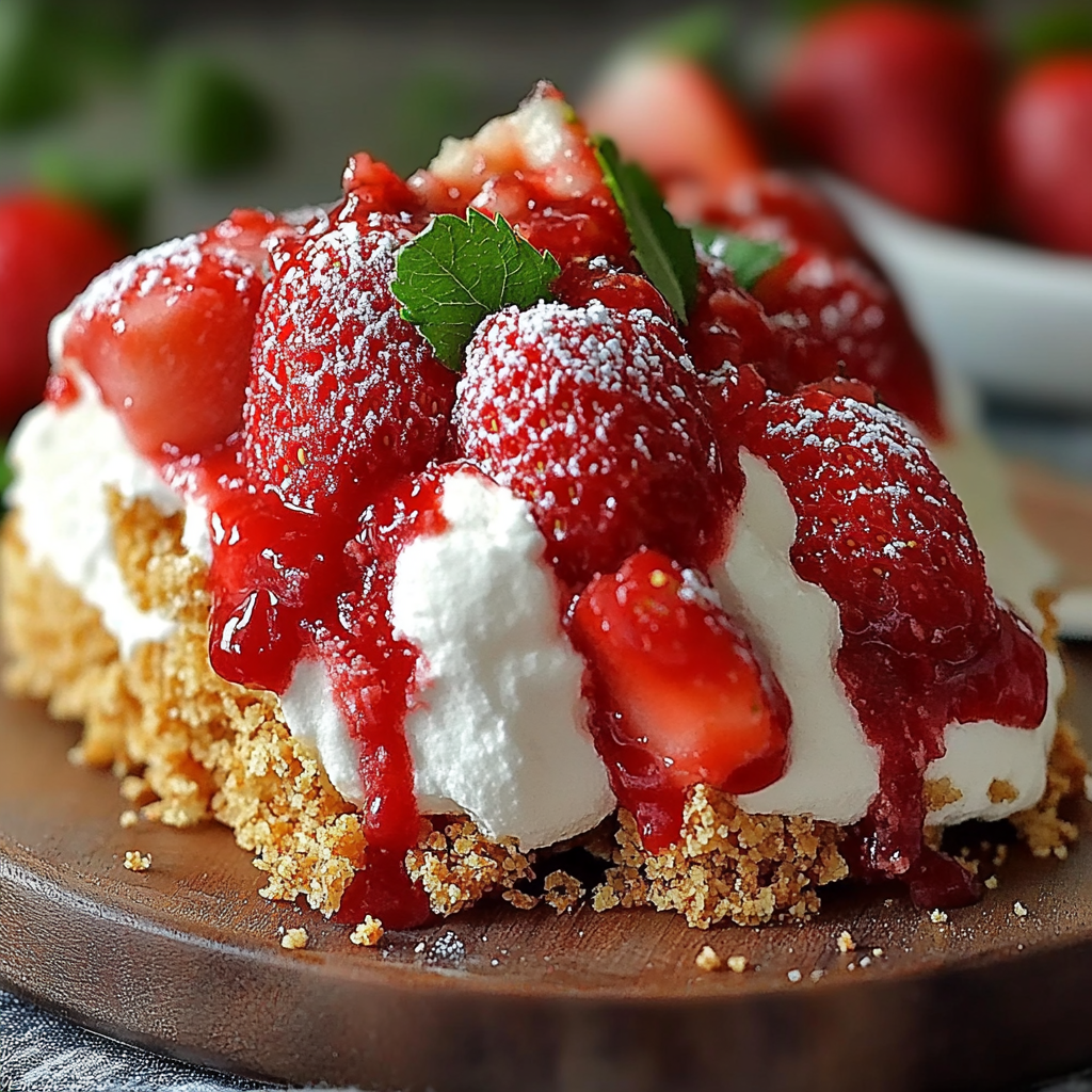 Recipe preparation for Strawberry Crunch Cheesecake Tacos