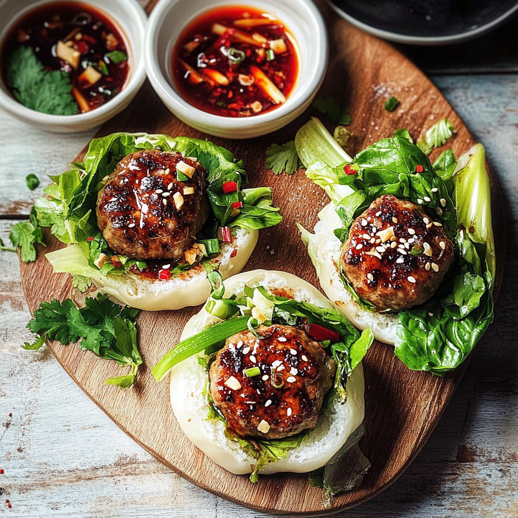 Recipe preparation for Sticky San Choy Bao Pork Rissoles