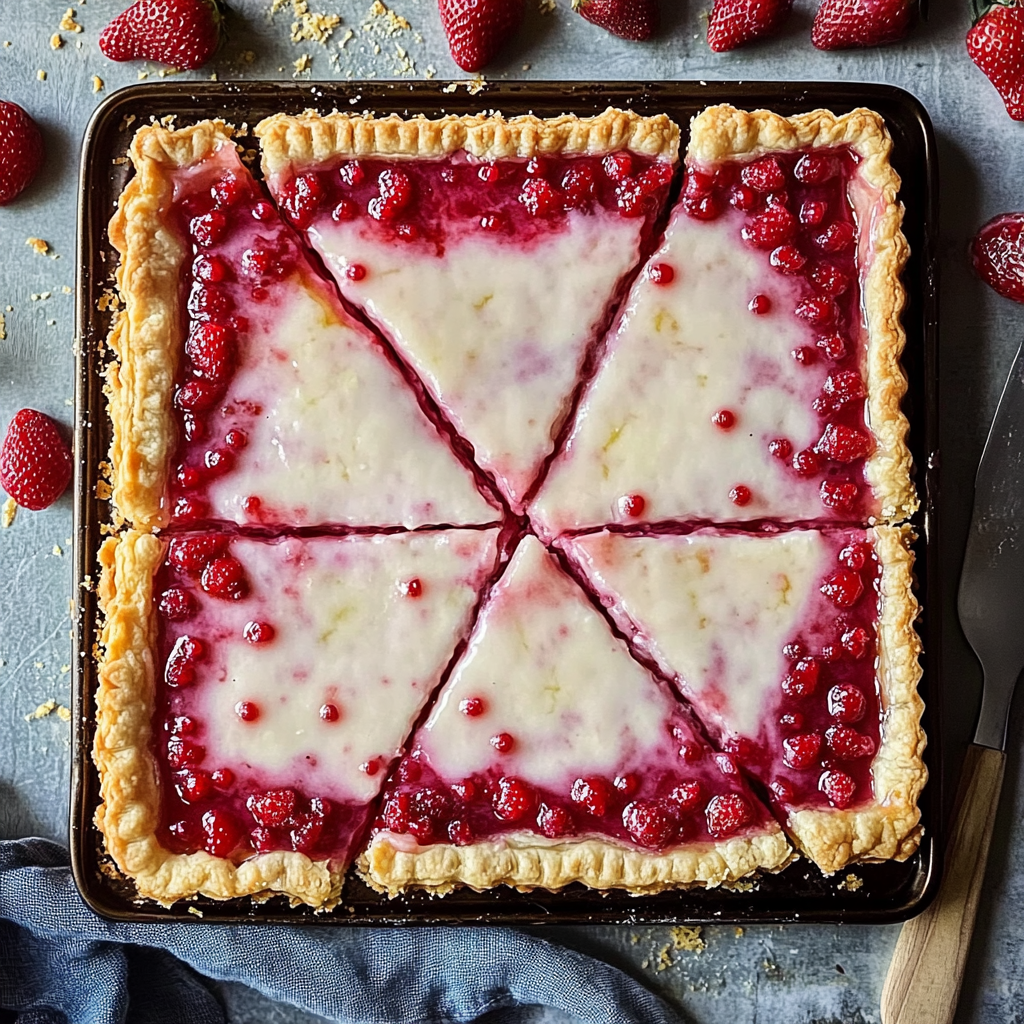 Recipe preparation for Strawberry Pop Tart Slab Pie