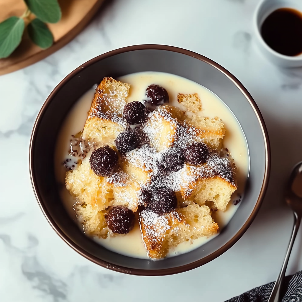Recipe preparation for Vanilla Bread Pudding