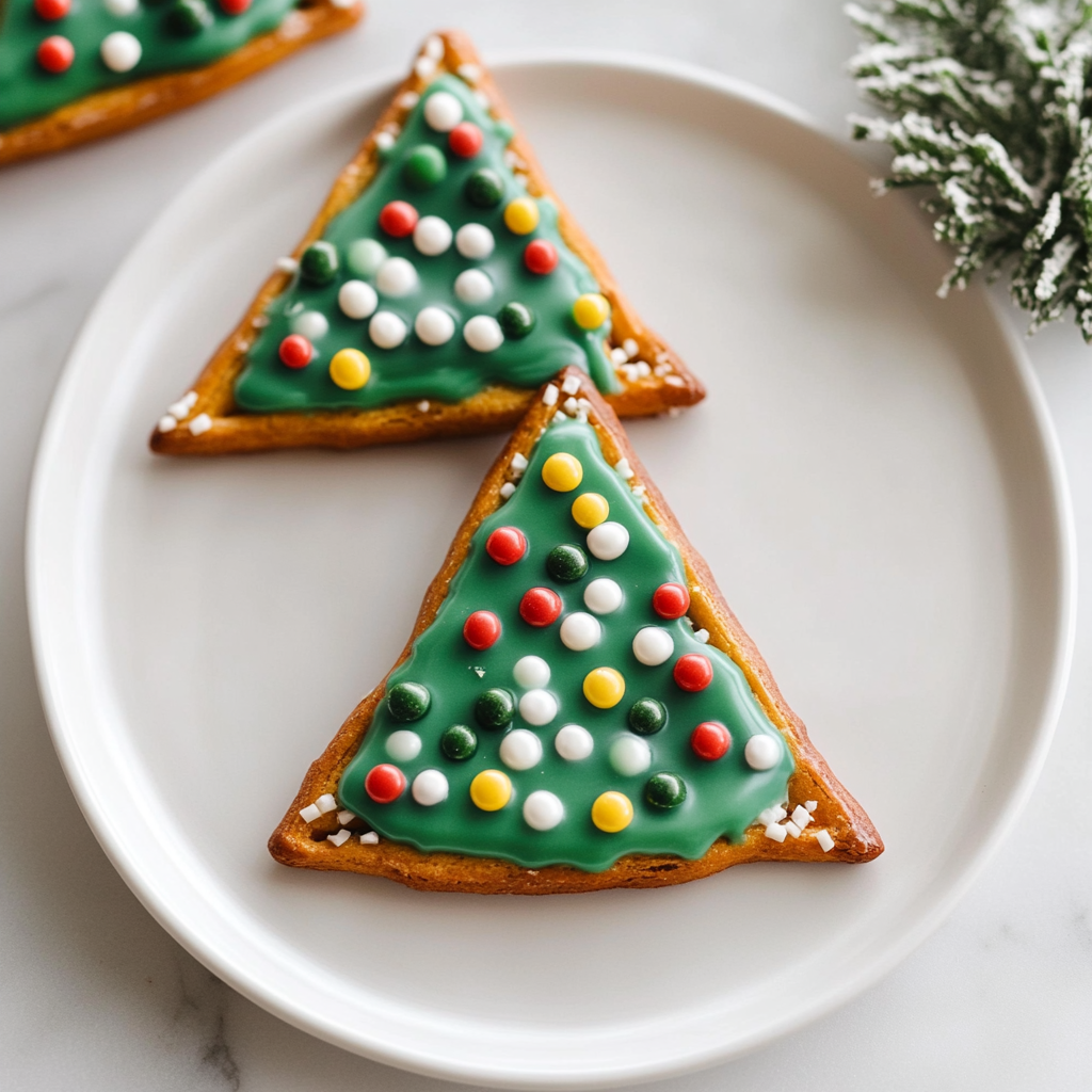 Recipe preparation for Pretzel and Candy Melt Christmas Trees