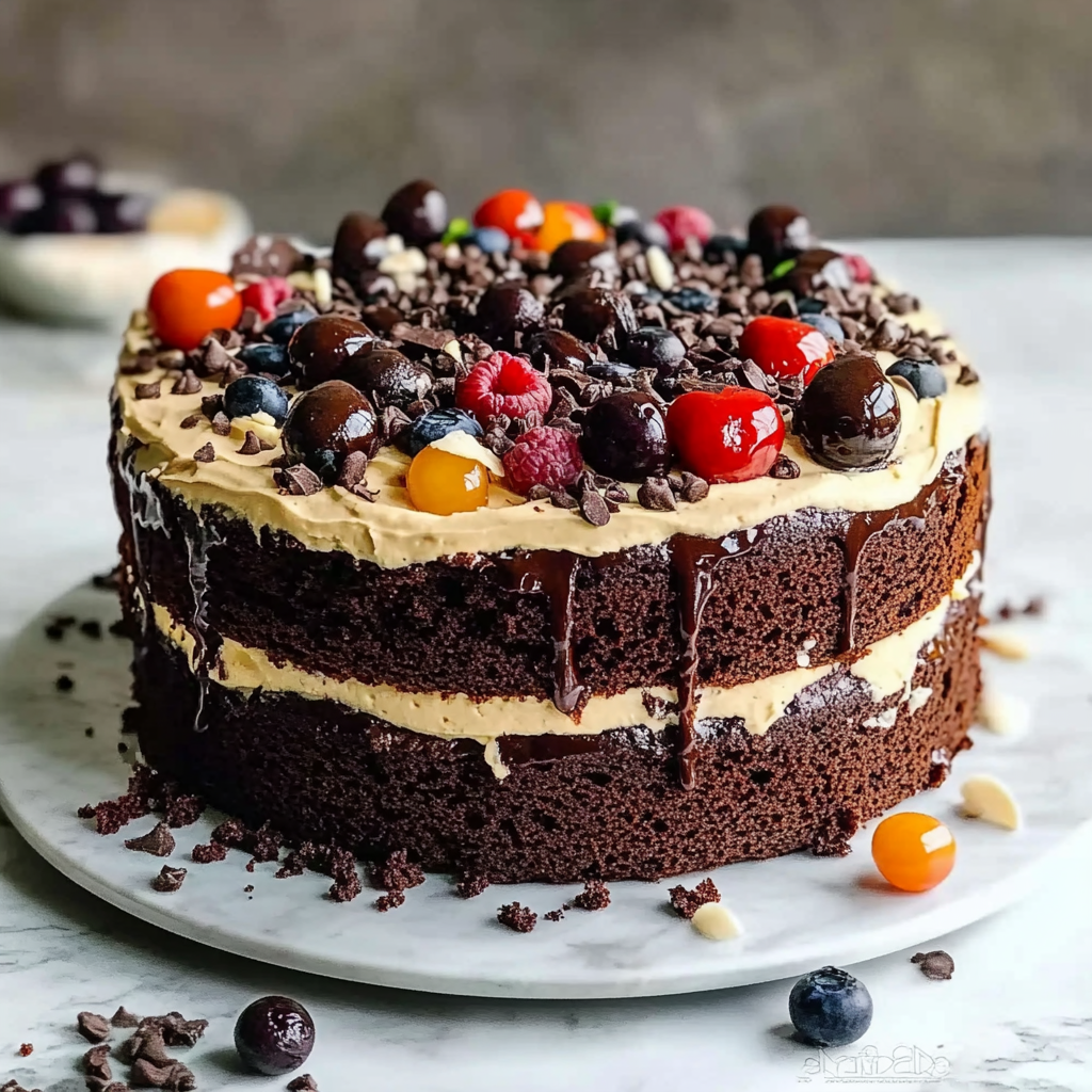 Recipe preparation for Brownie Mix Cake