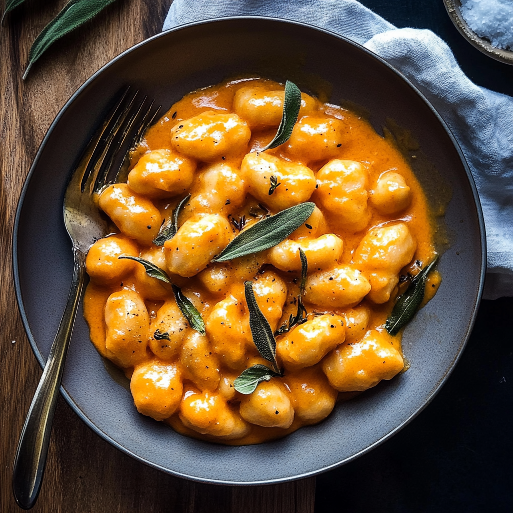 Recipe preparation for Pumpkin Sage Gnocchi