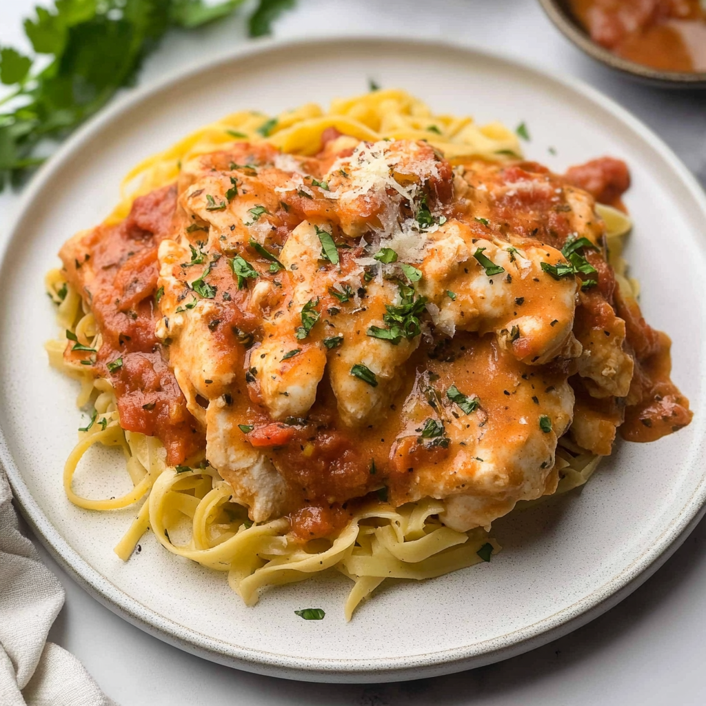 Recipe preparation for Slow Cooker Tomato Basil Chicken