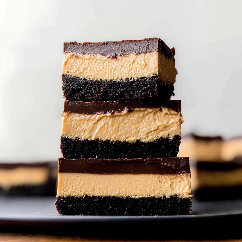 Recipe preparation for Chocolate Peanut Butter Cheesecake Bars