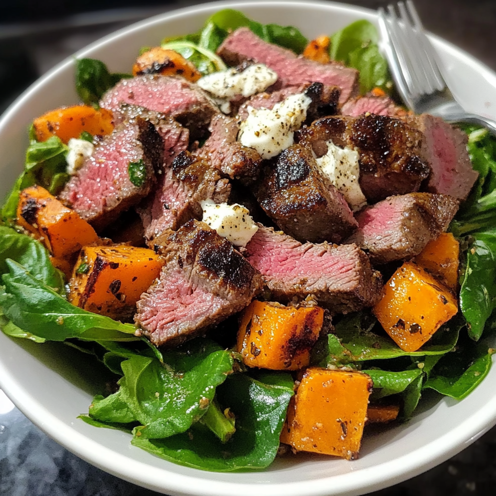 Recipe preparation for Steak & Sweet Potato Salad