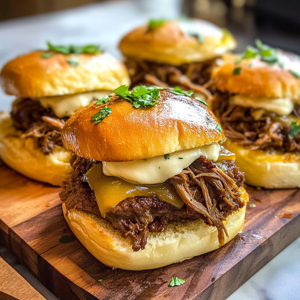 Recipe preparation for Crockpot Pot Roast Sliders