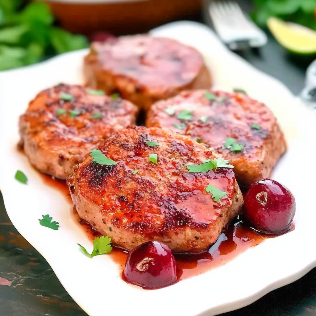 Recipe preparation for Cherry Pork Chops