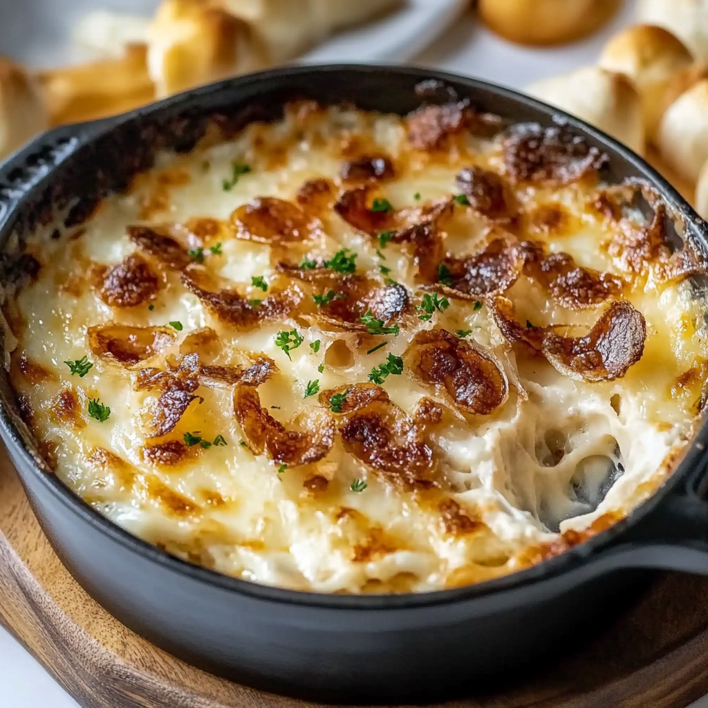 Recipe preparation for Caramelized Onion and Gruyere Dip Recipe