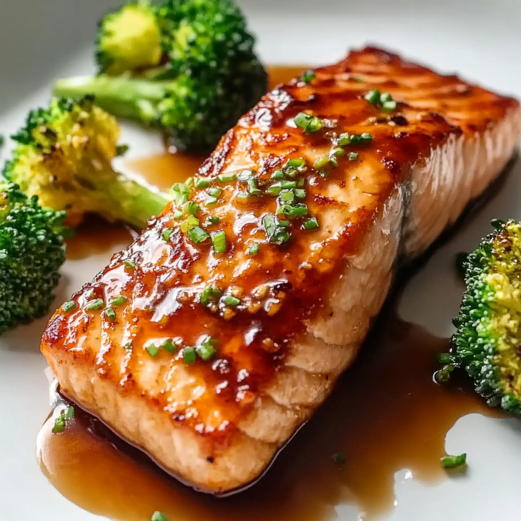 Recipe preparation for Maple Bourbon Glazed Salmon Recipe