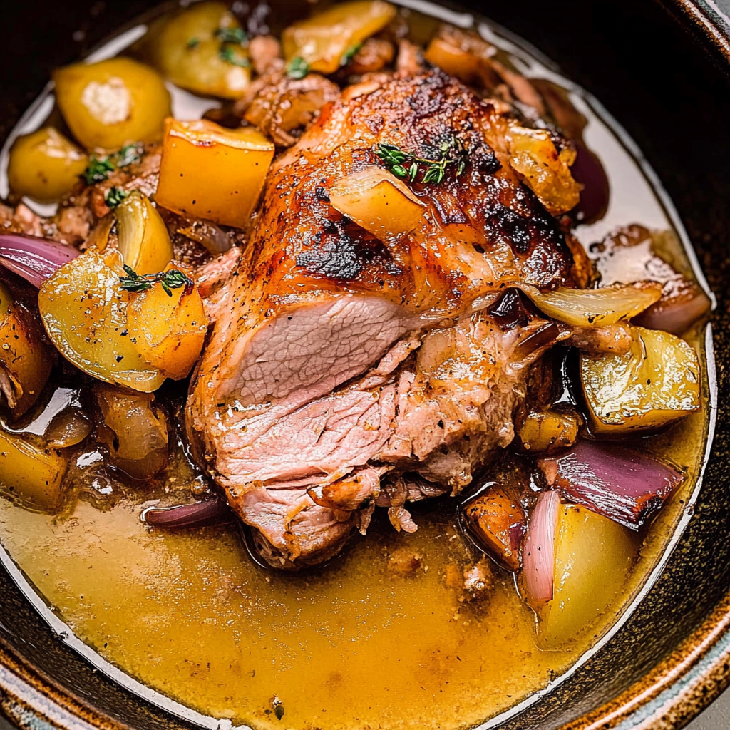 Recipe preparation for Apple Cider Braised Pork Shoulder