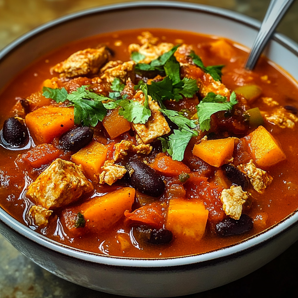 Recipe preparation for Turkey Sweet Potato Chili