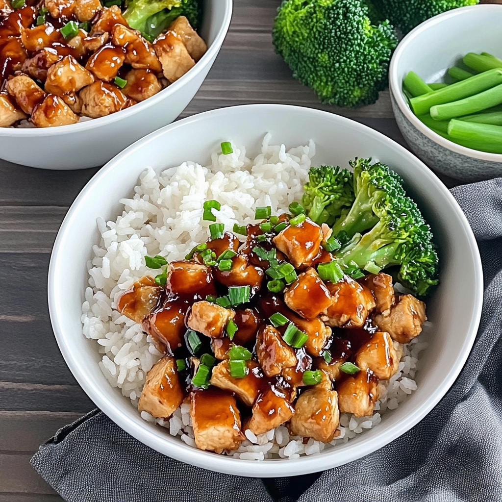 Recipe preparation for Teriyaki Chicken Rice Bowl