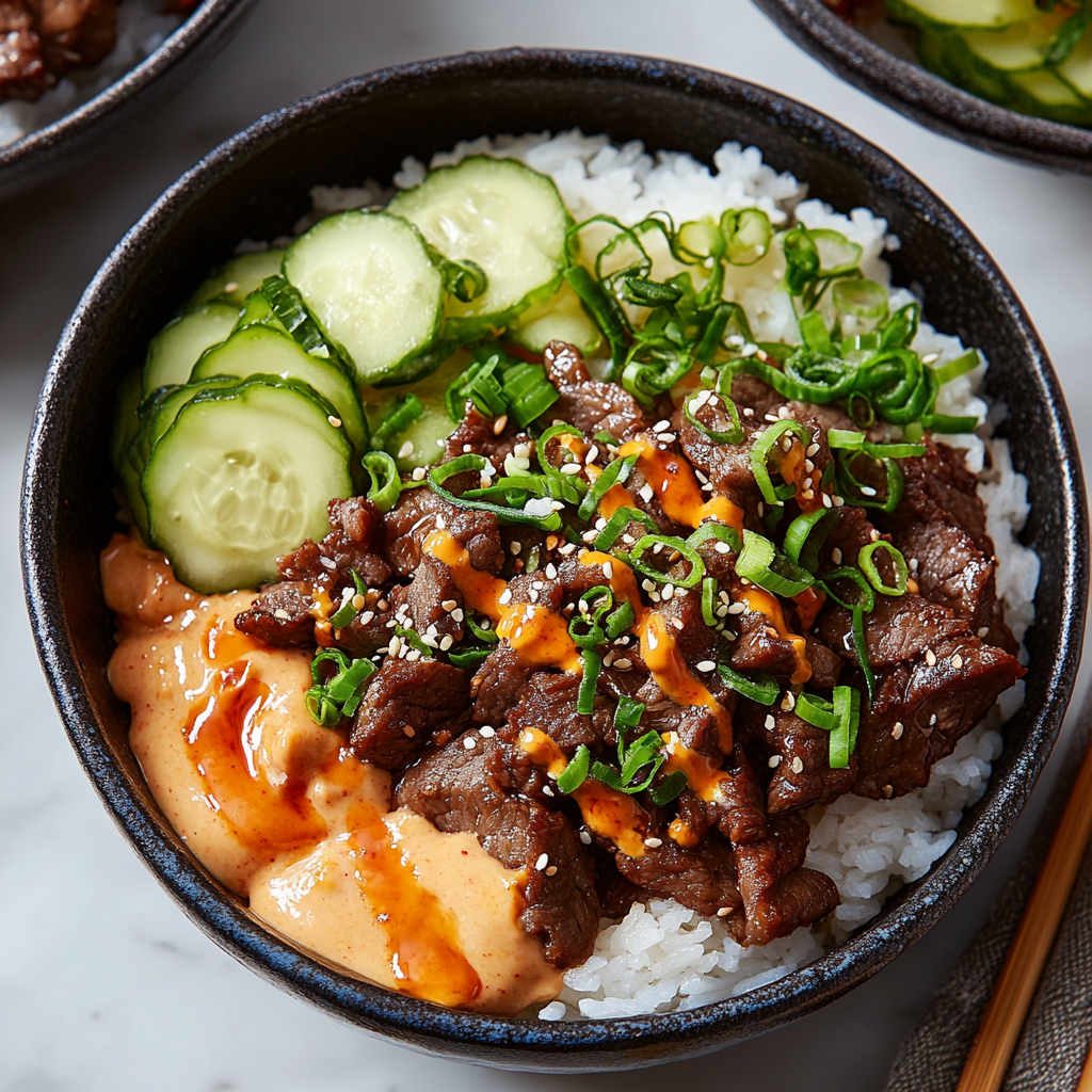 Recipe preparation for Korean Bulgogi Beef Bowls