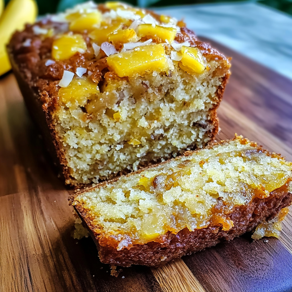 Recipe preparation for Coconut Pineapple Banana Bread