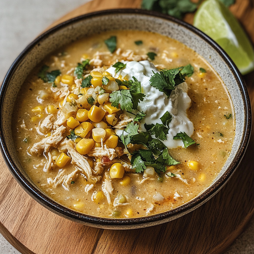 Recipe preparation for Mexican Street Corn White Chicken Chili