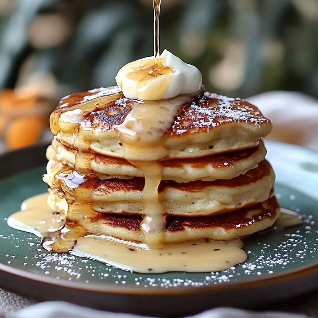 Recipe preparation for Cinnamon Roll Pancakes