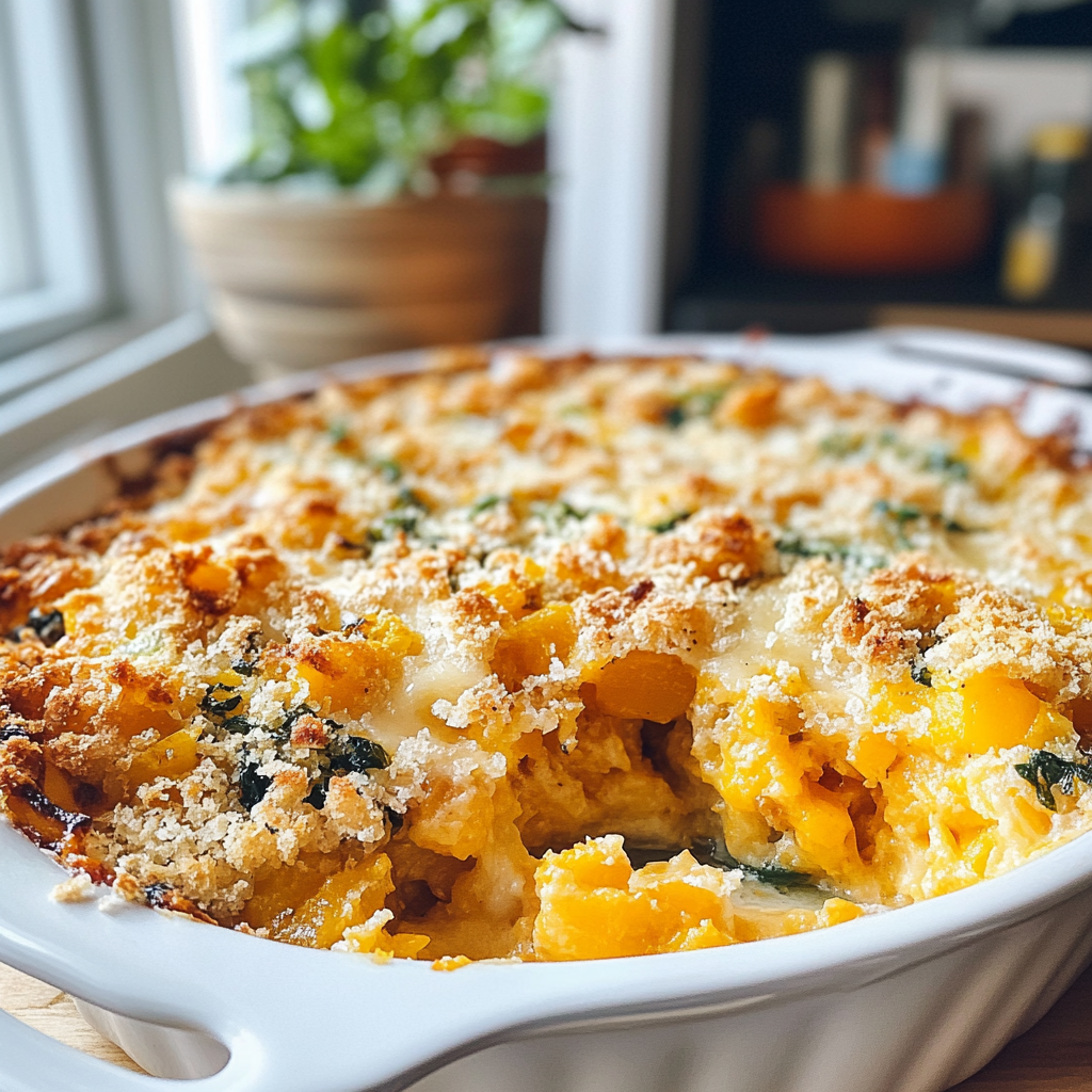 Recipe preparation for butternut squash casserole