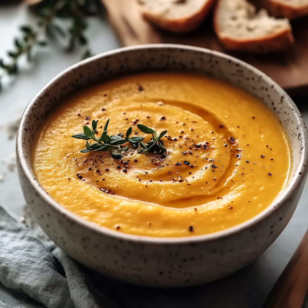 Recipe preparation for Roasted Kabocha Squash Soup