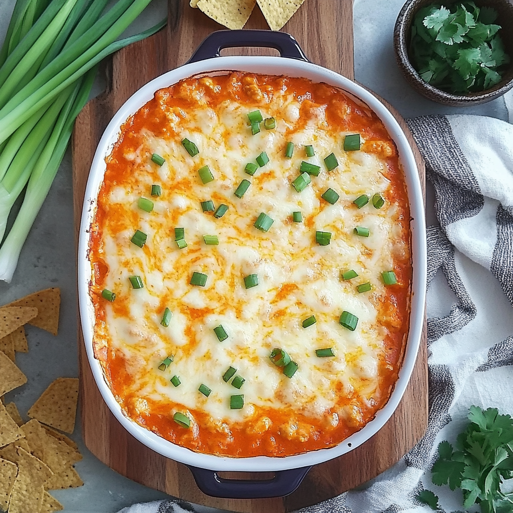Recipe preparation for Creamy Cottage Cheese Buffalo Chicken Dip