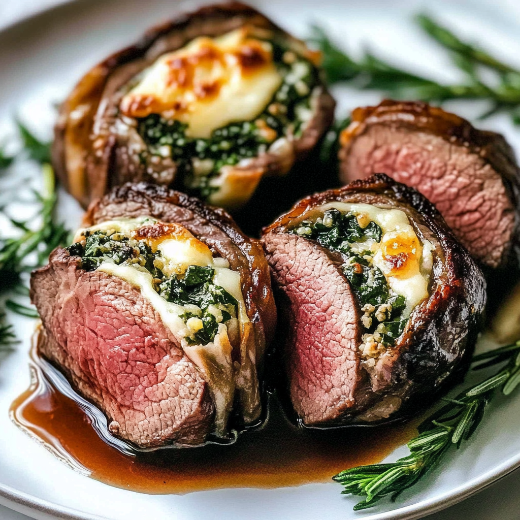 Recipe preparation for Christmas Stuffed Beef Tenderloin