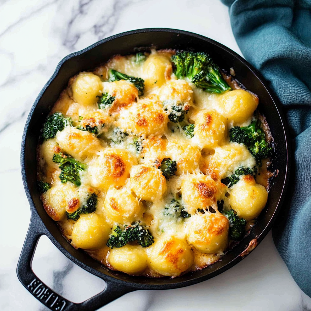 Recipe preparation for 30 Minute One Pan Broccoli Gnocchi