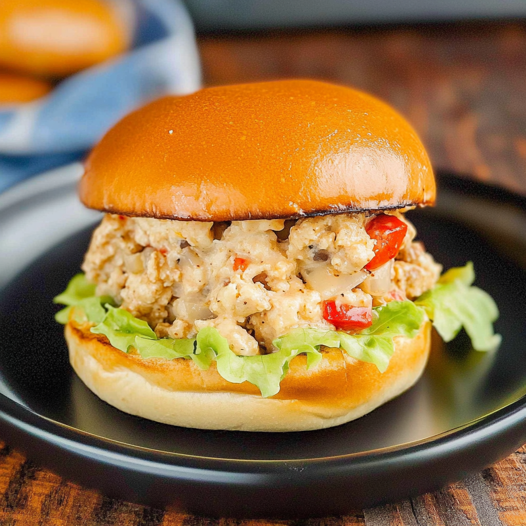 Recipe preparation for Chicken Alfredo Sloppy Joes