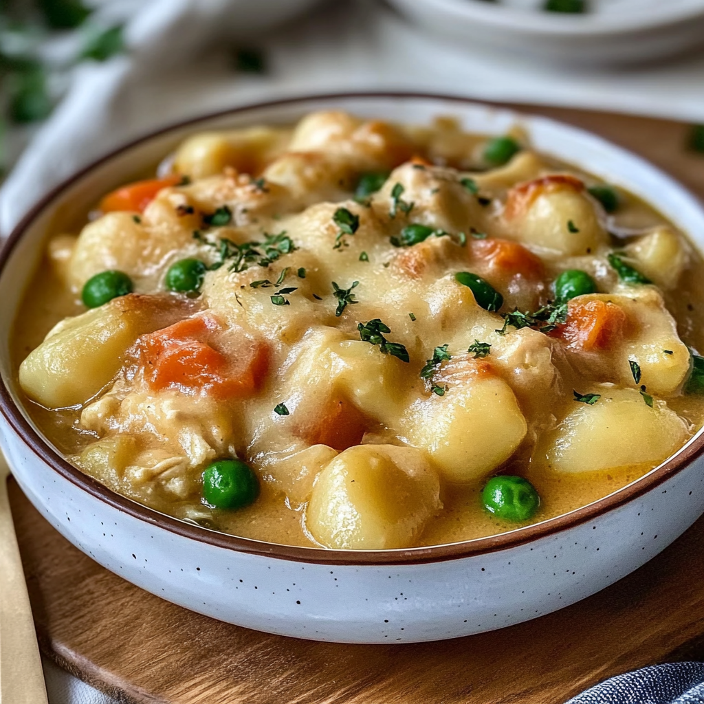 Recipe preparation for One-Pot Gnocchi Chicken Pot Pie