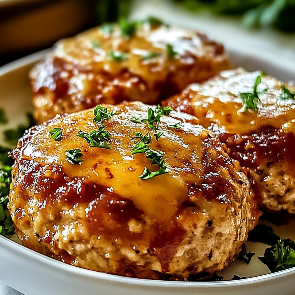 Recipe preparation for Garlic Parmesan Chicken Meatloaves