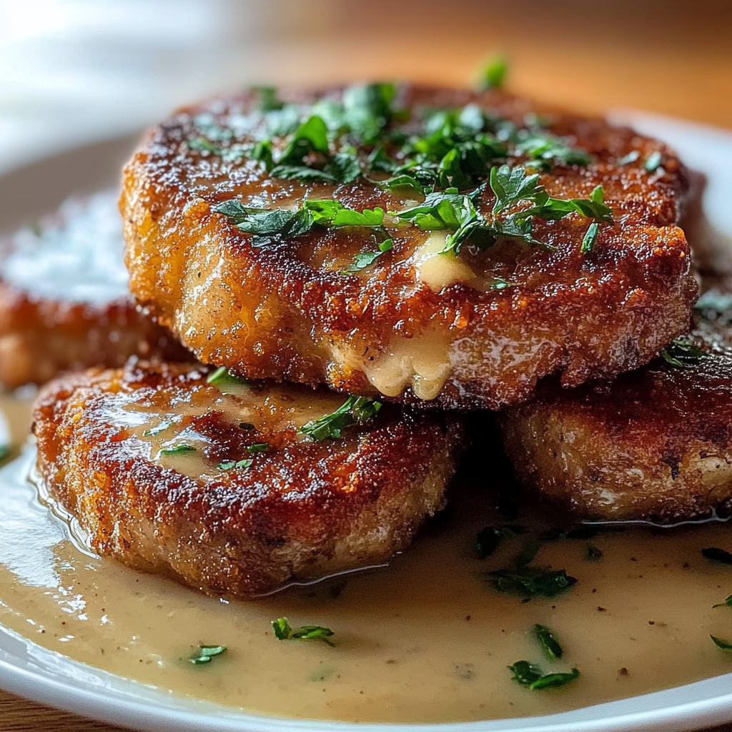 Recipe preparation for Country Fried Pork Chops Crispy