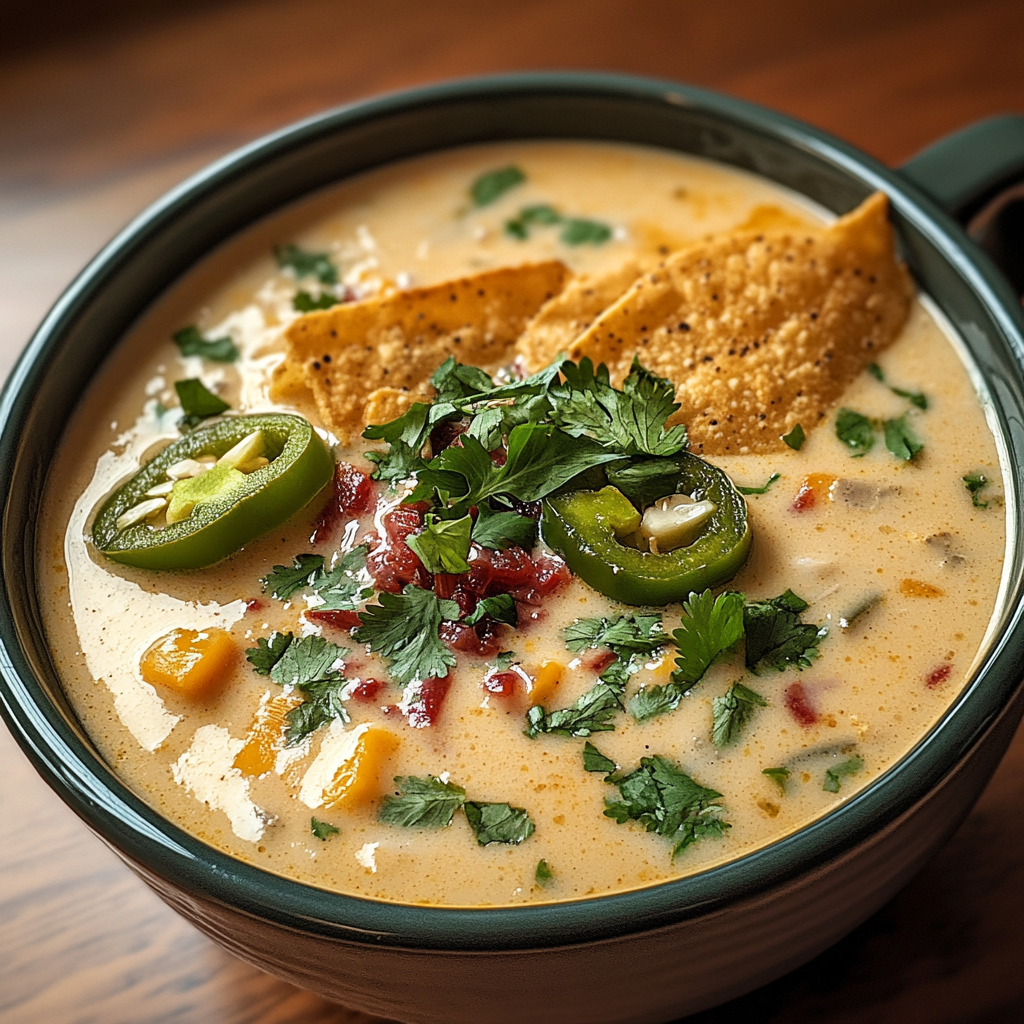 Recipe preparation for Spicy Jalapeño Popper Soup