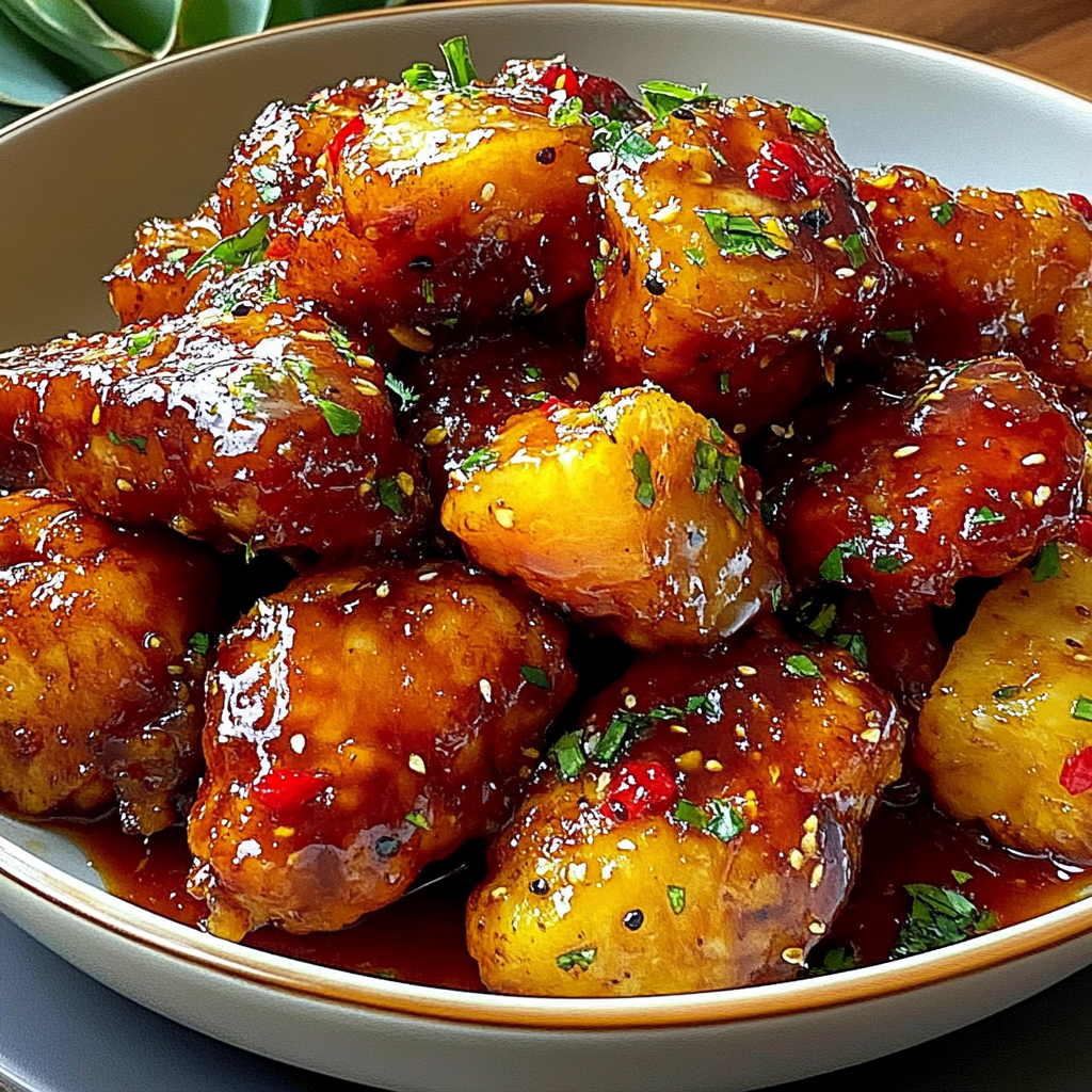 Recipe preparation for Sticky Pineapple Chicken Thighs