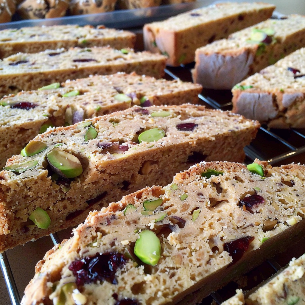 Recipe preparation for Cranberry & Pistachio Biscotti