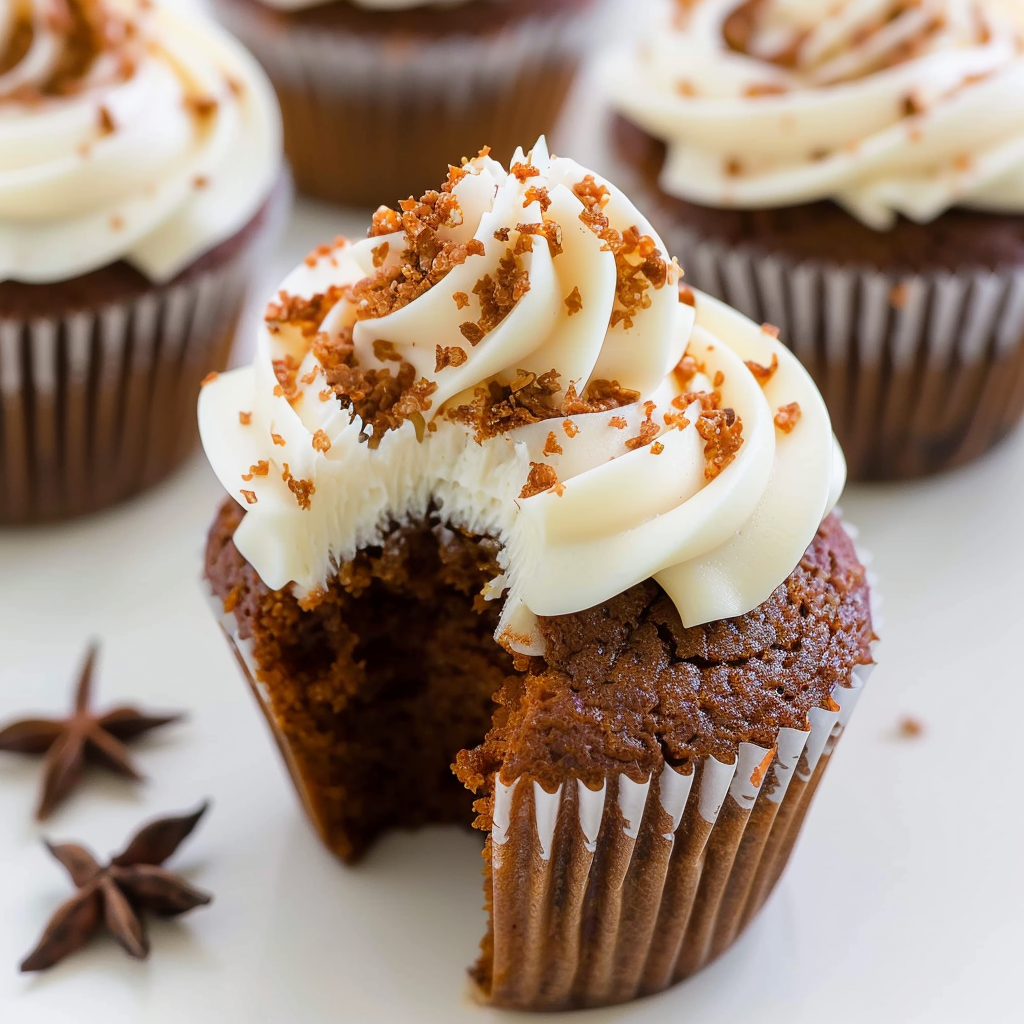Recipe preparation for Gingerbread Latte Cupcakes