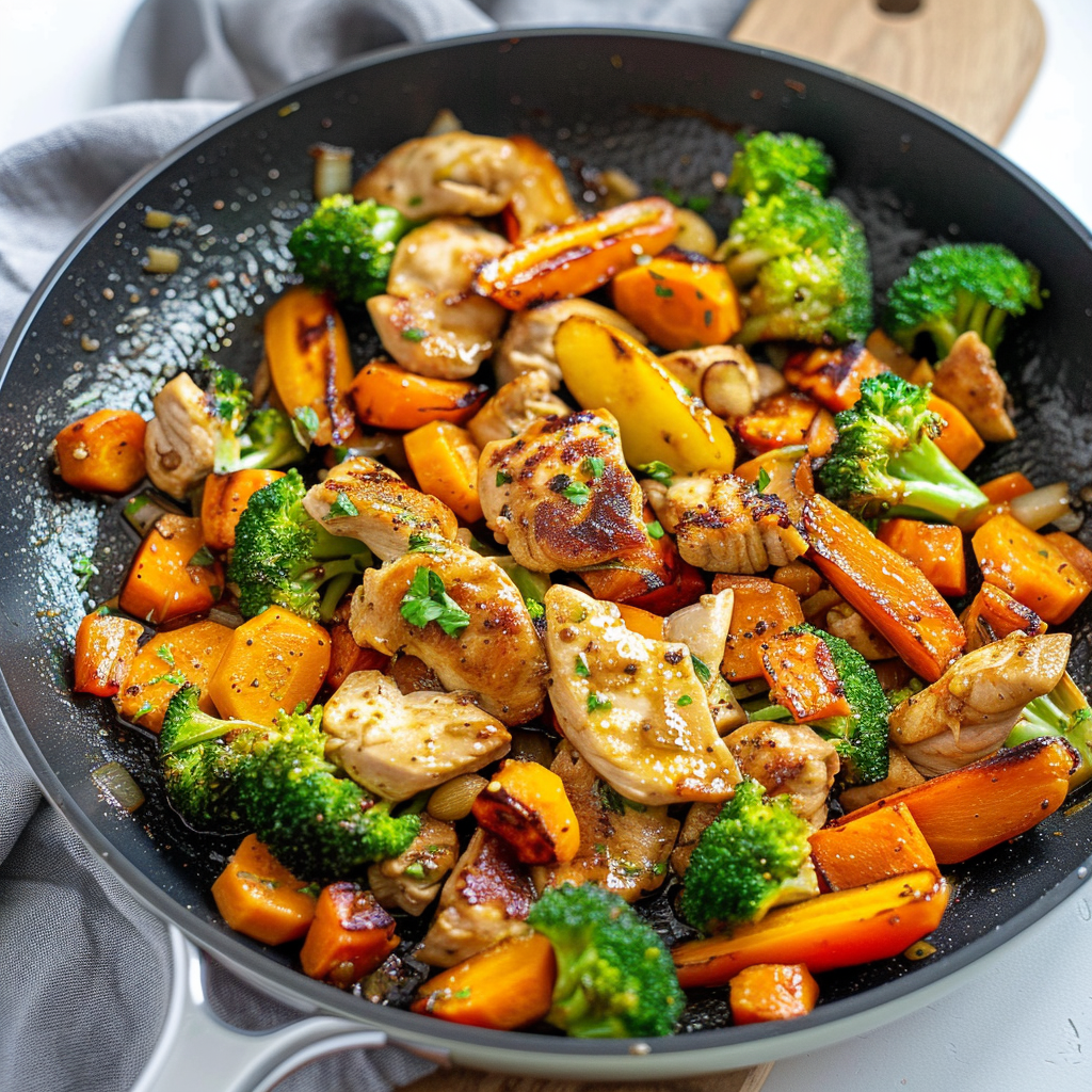 Recipe preparation for One-Pot Chicken & Vegetable Skillet