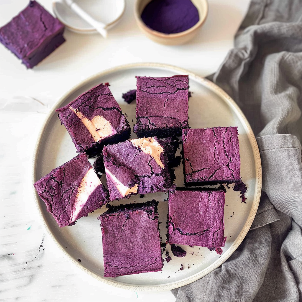 Recipe preparation for Ube Brownies