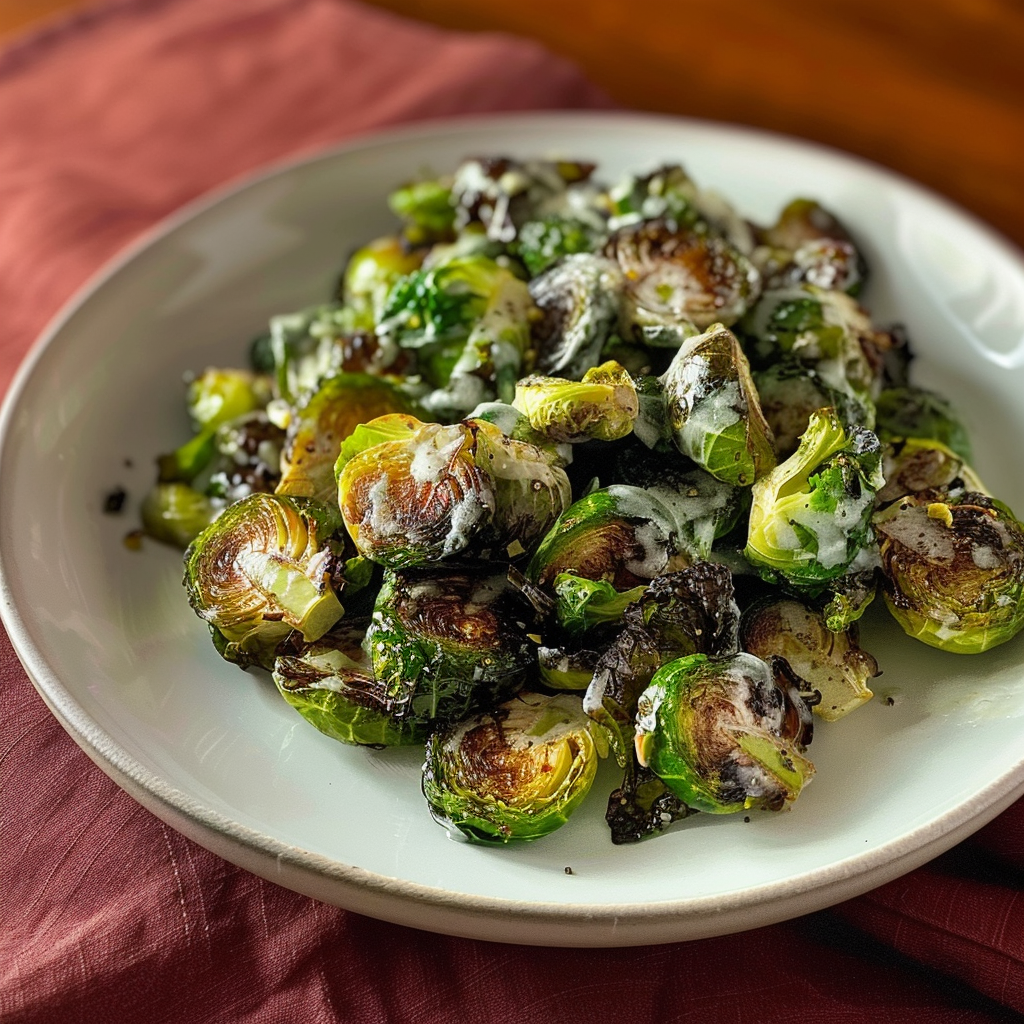 Recipe preparation for Roasted Garlic & Brown-Butter Brussels Sprouts