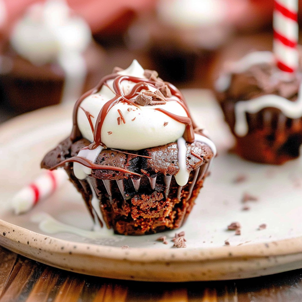 Recipe preparation for Hot Chocolate Brownie Cups