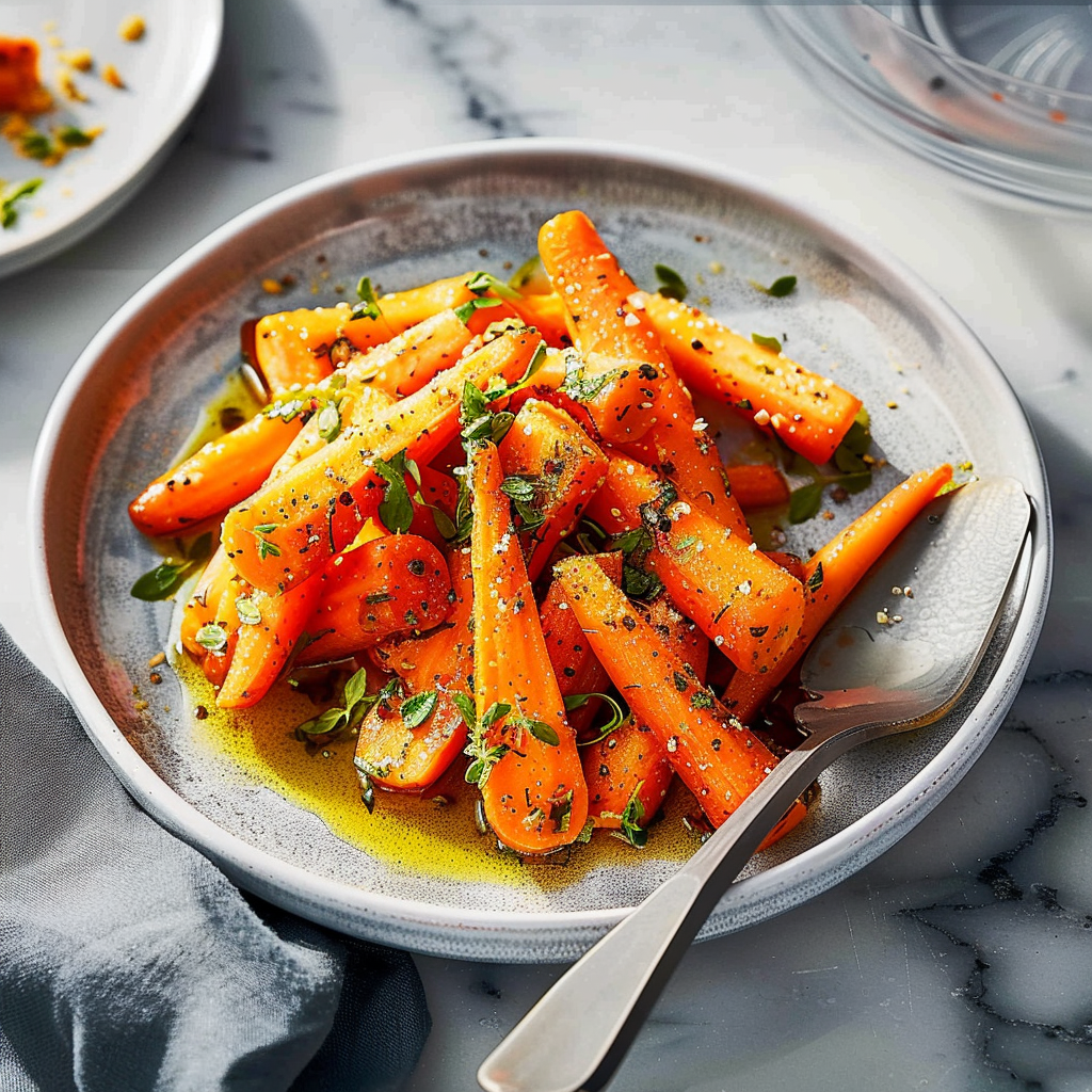 Recipe preparation for Honey-Roasted Carrots & Parsnips with Thyme