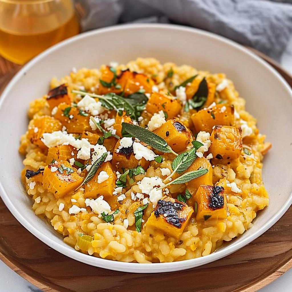 Recipe preparation for Butternut Squash & Sage Risotto
