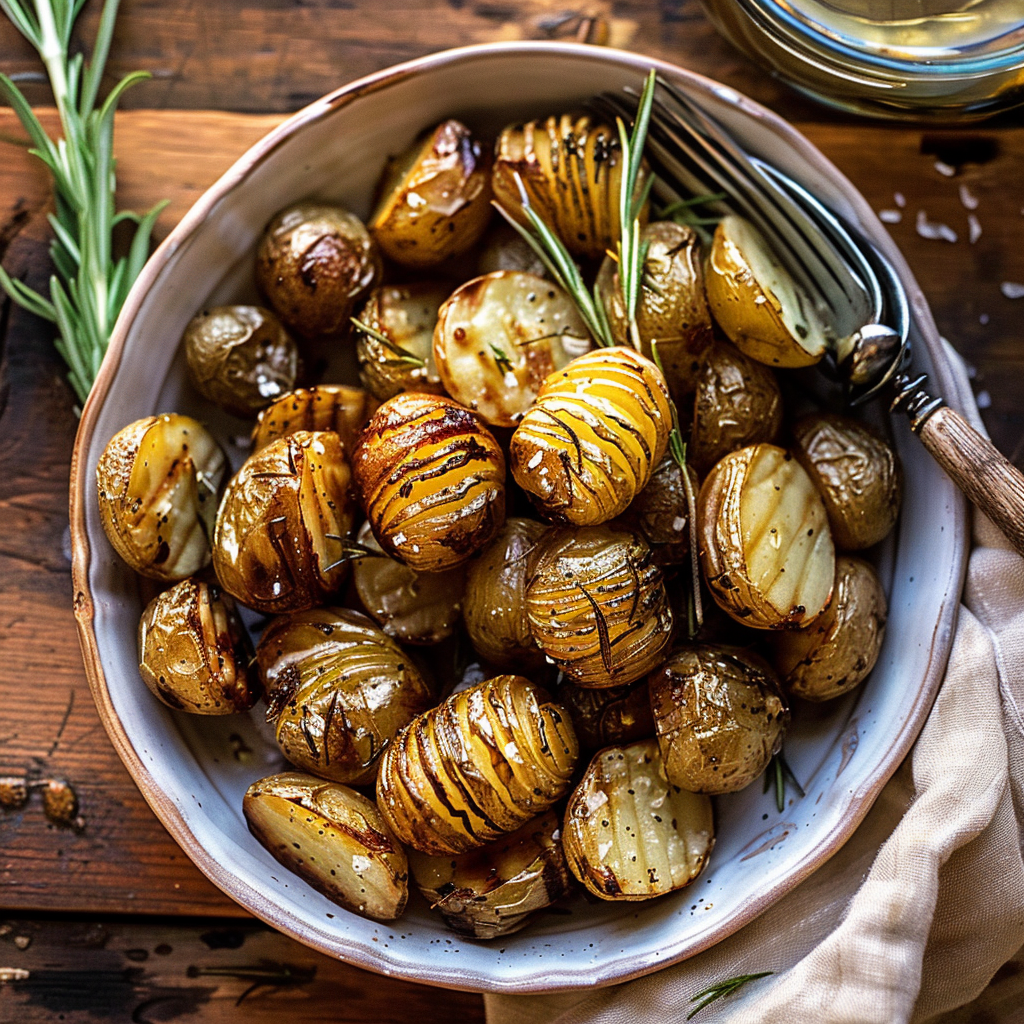 Recipe preparation for Brown Butter Roasted Potatoes with Rosemary